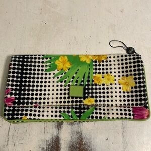 NWT Versace Jeans Couture  Polka Dot Floral Clutch